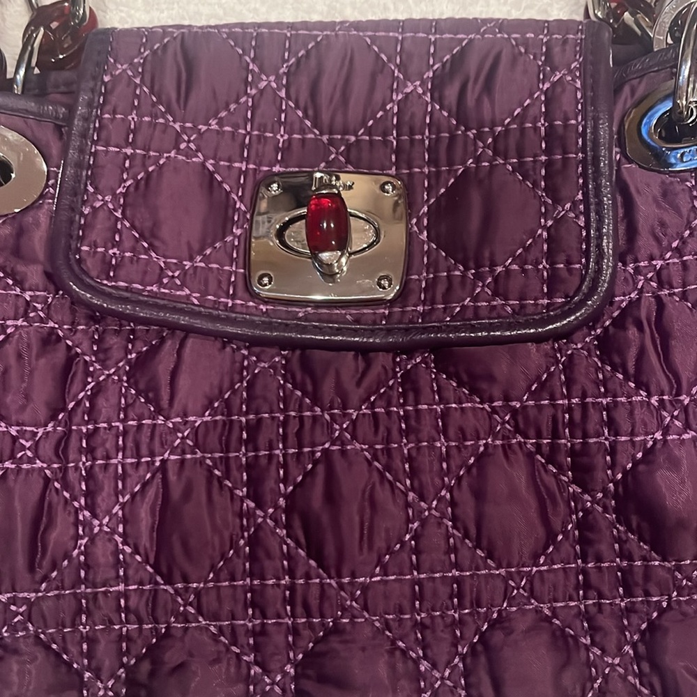 Dior Purple Satin Cannage Quilted Shoulder… - Picture 2 of 11